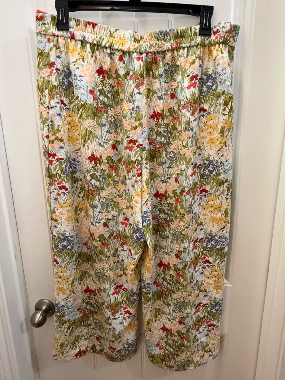 Eliane Rose Floral Wide-Leg Tie-Waist Pants - Multicolor. XL. Boho - Picture 3 of 3